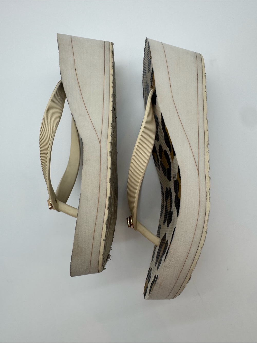 Coach Leopard Print Platform Flip Flop - Beige Straps size 6 - Picture 3 of 8